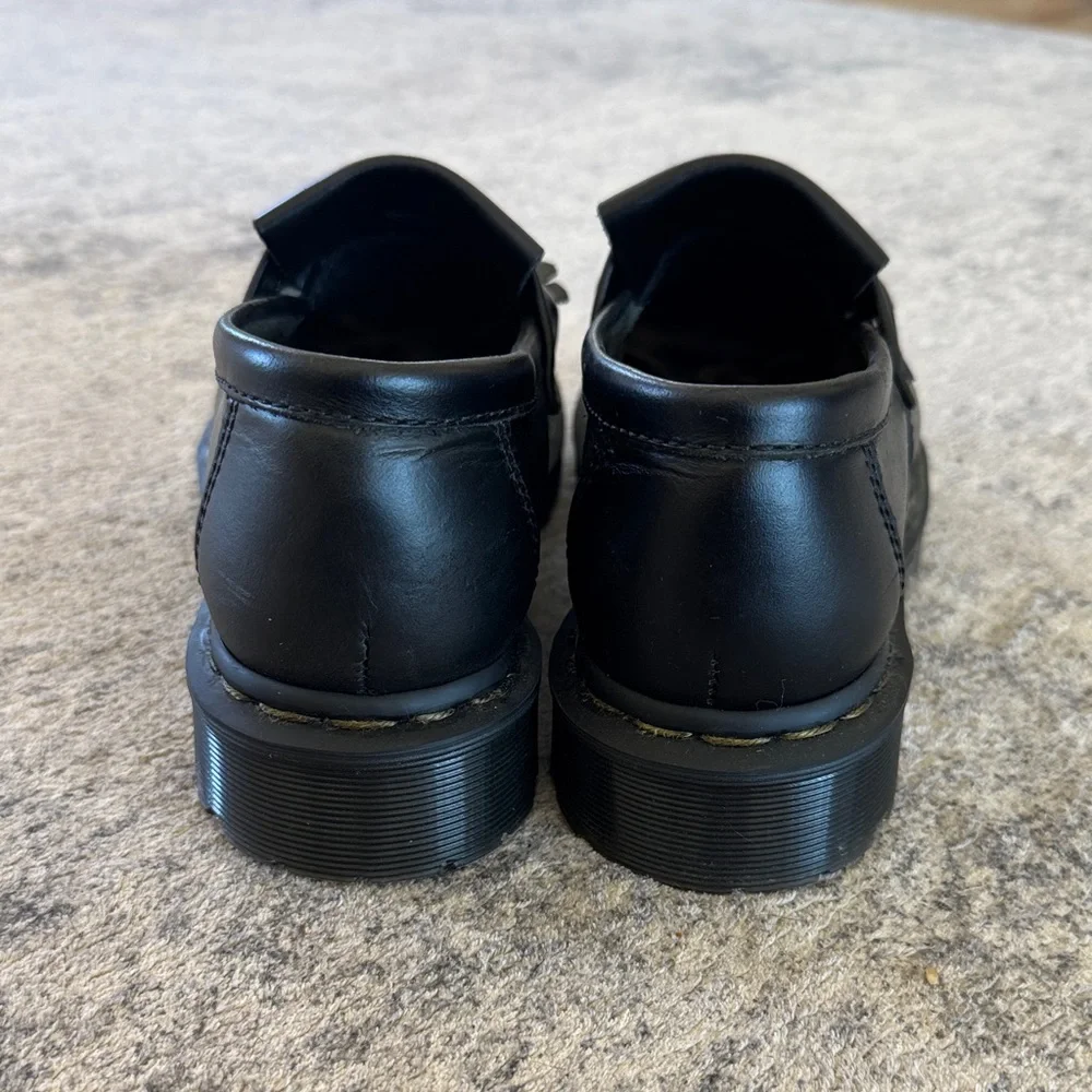 Dr. Martens Adrian Tassel Loafer Black  with Leopard Faux-Fur - Picture 4 of 7